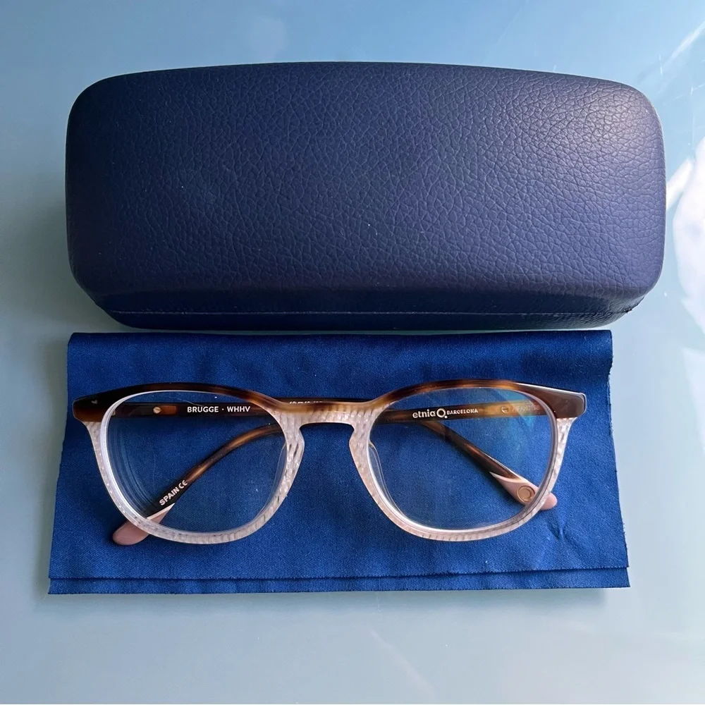 Etnia Barcelona Glasses Eyeglass Frames Brugge White Havana Unisex Androgynous
